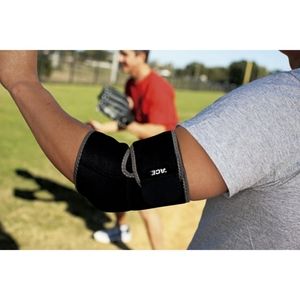 3M ACE Adjustable Elbow Support, Black Moderate compression, two strap system